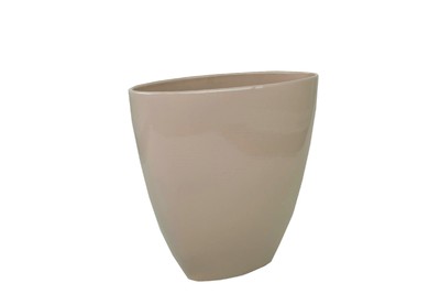 Ker.Vase Serafina, flach taupe 30x11xH29cm