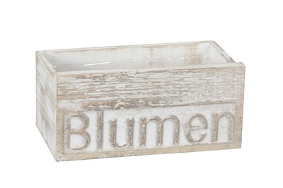 Kasten Blumen we.gew.28x15xH12 MDF weiss gewischt