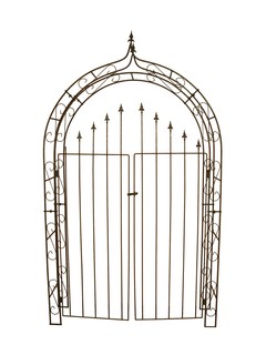 Rosenbogen m.Tür 142x34xH242cm Metall, rost