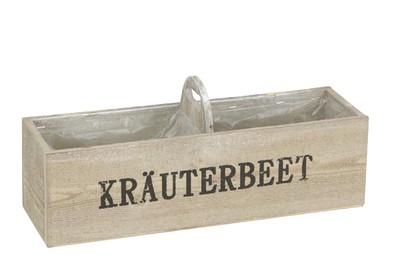 Kasten Kräuterbeet 42x13xH12cm Fichte, hellgrau, z.bepflanzen