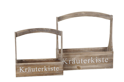 Kräuterkiste Bgl. 39x13x12 S/2 Chin.Tanne,31x10x9,5 +21cm Bgl