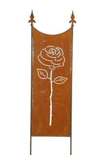 Stele Rose rost 36x2xH118cm Eisen