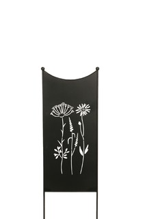 Stele Wildblu. schwarz 38xH120 Eisen, schwarz-matt