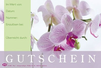 "Fleur" Orchidee Btl/25 Gutschein, 17,2x11,4cm