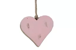 Holz-Herz SHABBY 12cm rosa