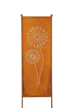 Stele Pusteblume,rost,32x116cm Windschutz