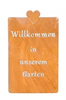 Met.-Schild, rost,40xh65cm Willkommen