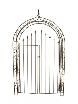 Rosenbogen m.Tür 142x34xH242cm Metall, rost