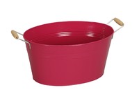 Met.Wanne oval fuchsia 38x27xH19 +5cm Griffe