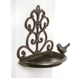 Met. Wand-Vogelschale, H18cm 20x10xH18cm, schwarzbraun