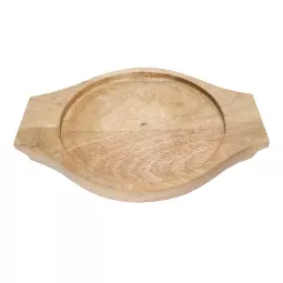 Holztablett Uhr natur 31x23xH2